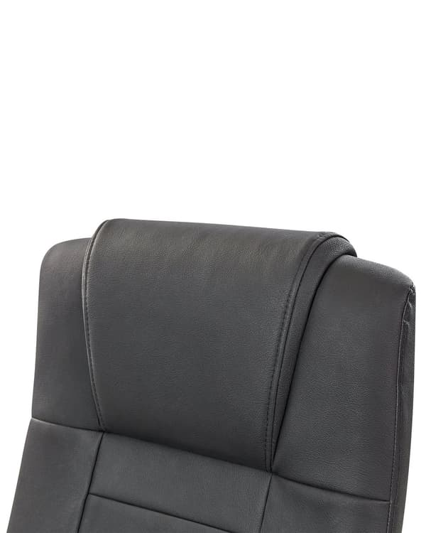 Massagestol Svart läder Svängbar Gaslift Justerbar höjd med hjul Ergonomisk Modernt kontor