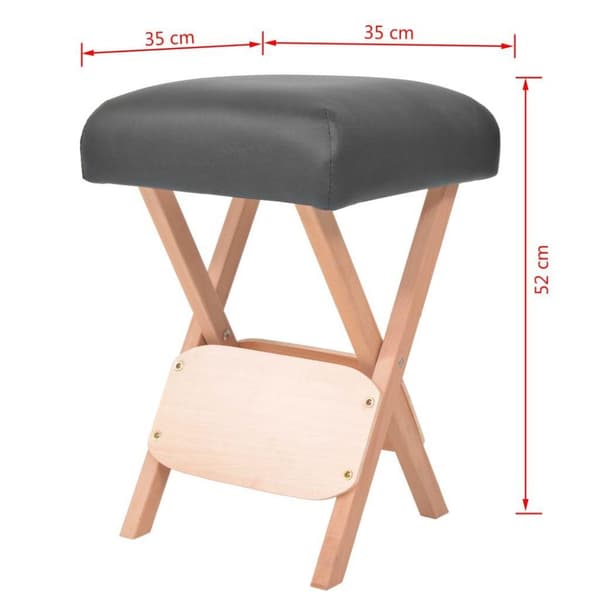 vidaXL foldbar massagestol med 12 cm tykt sæde og 2 puder sort