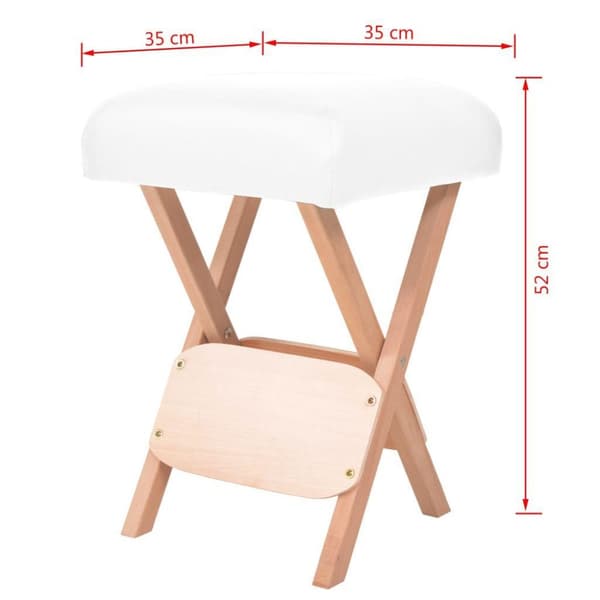 vidaXL Hopfällbar massagepall med 12 cm tjock sits vit
