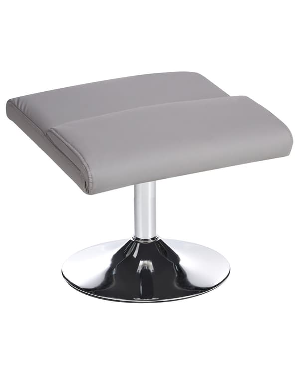 Hvilestol Grå med Fodskammel Polstret Metalstel i Imiteret Læder Opvarmet Massagefunktion Retro Design