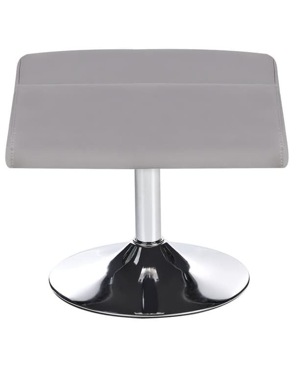 Hvilestol Grå med Fodskammel Polstret Metalstel i Imiteret Læder Opvarmet Massagefunktion Retro Design