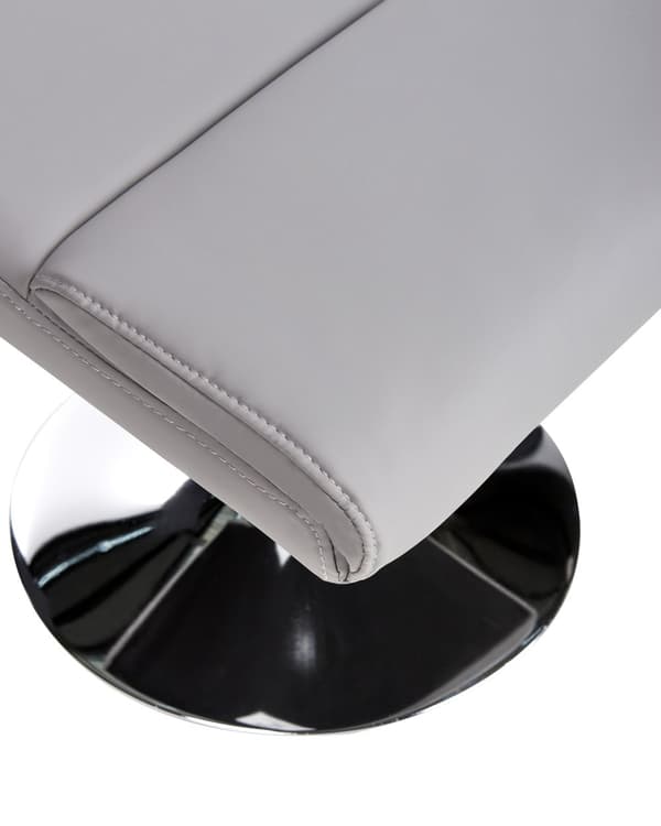 Hvilestol Grå med Fodskammel Polstret Metalstel i Imiteret Læder Opvarmet Massagefunktion Retro Design