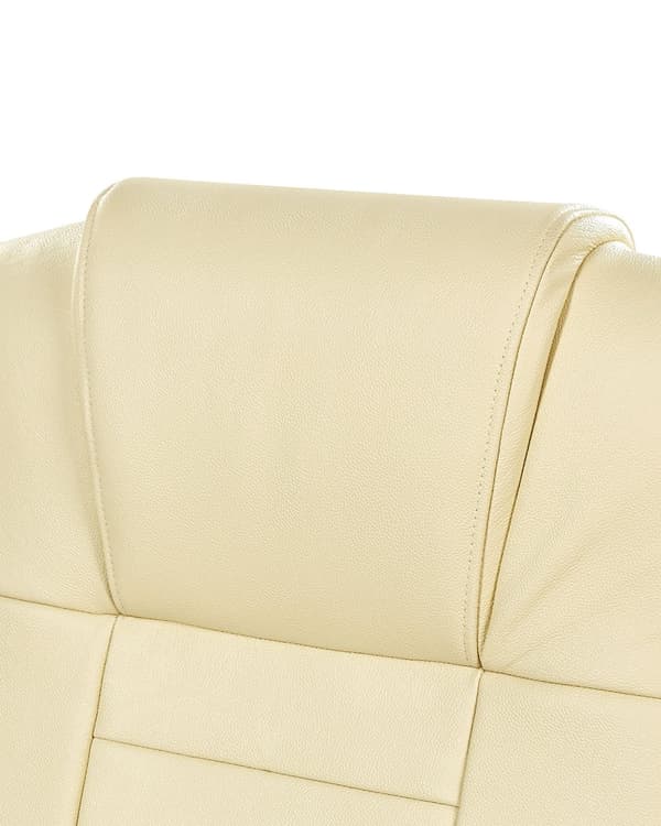 Massagestol beige læder drejelig gaslift justerbar højde med hjul ergonomisk moderne kontor