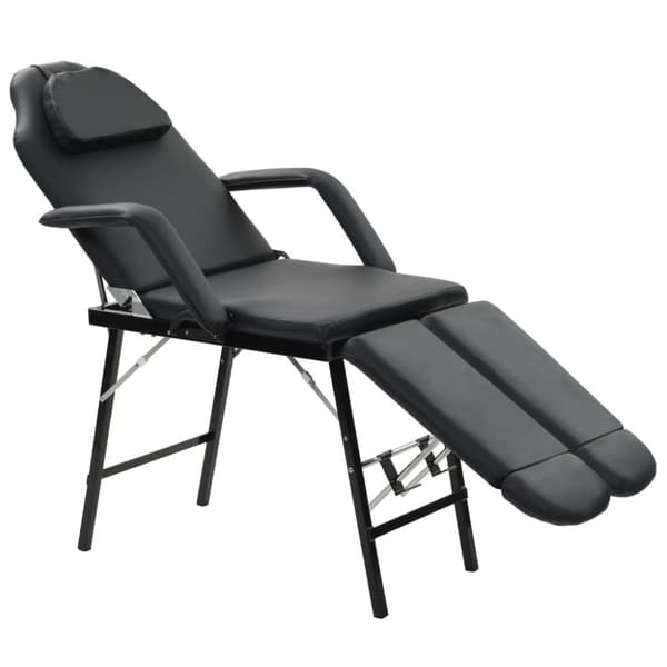 vidaXL mobil ansigtsbehandlingsstol kunstlæder 185 x 78 x 76 cm sort