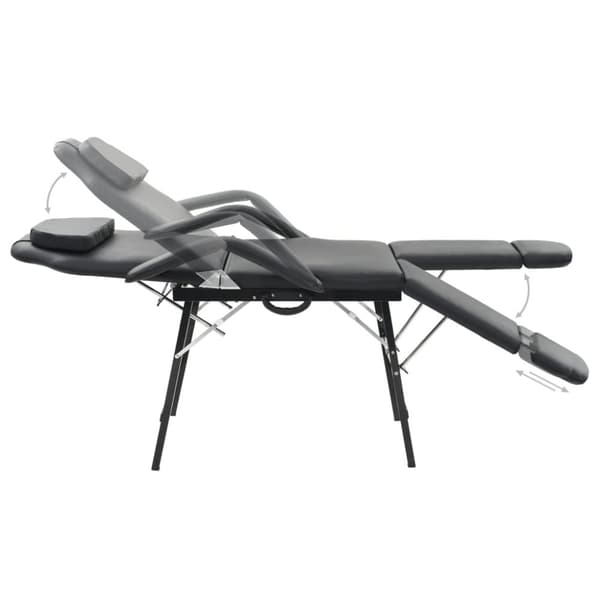 vidaXL Bärbar behandlingsstol konstläder 185x78x76 cm svart