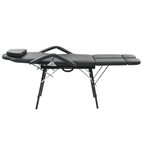 vidaXL Bärbar behandlingsstol konstläder 185x78x76 cm svart