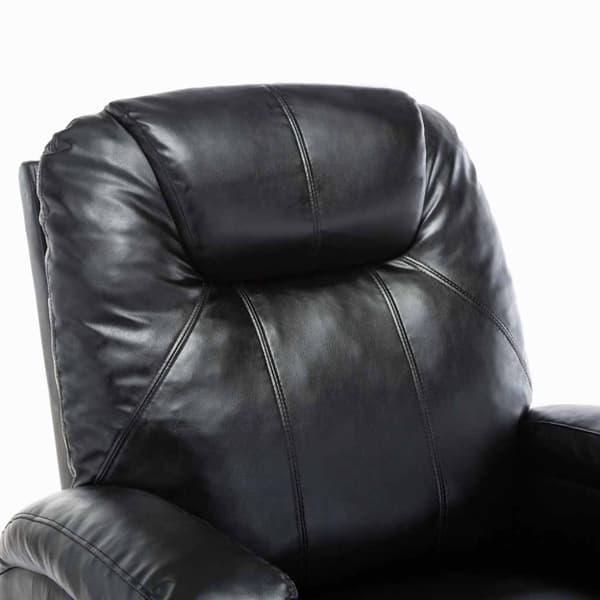 vidaXL Gungande massagefåtölj justerbar svart konstläder