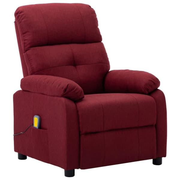 vidaXL massagestol stof vinrød