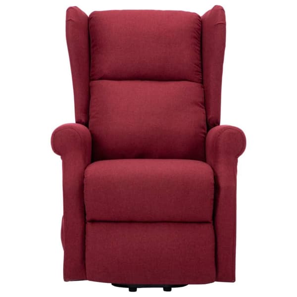 vidaXL Massagefåtölj med uppresningshjälp vinröd tyg