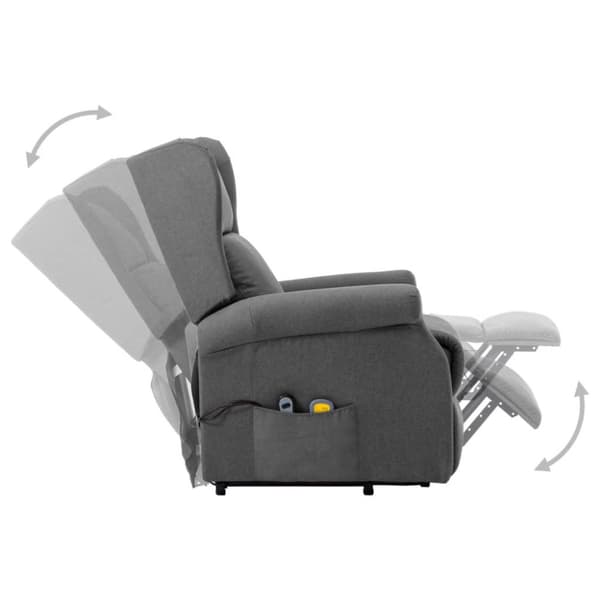 vidaXL massagestol med løftefunktion stof lysegrå