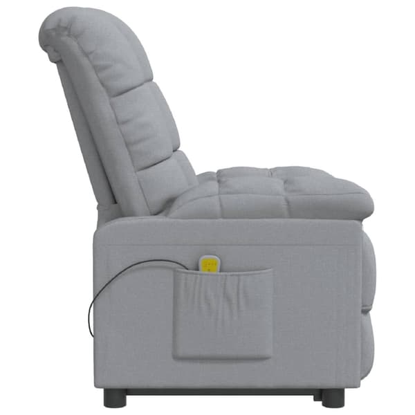 vidaXL Massagefåtölj ljusgrå tyg
