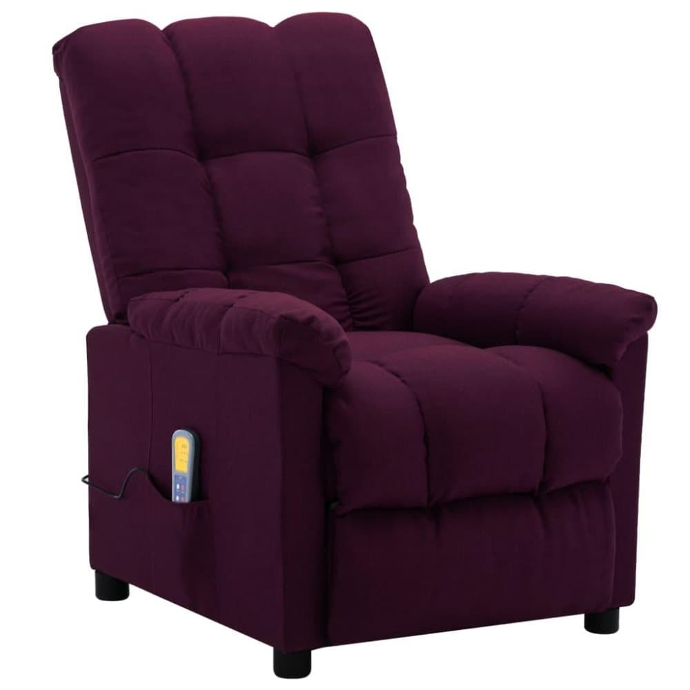 vidaXL Massagefåtölj lila tyg