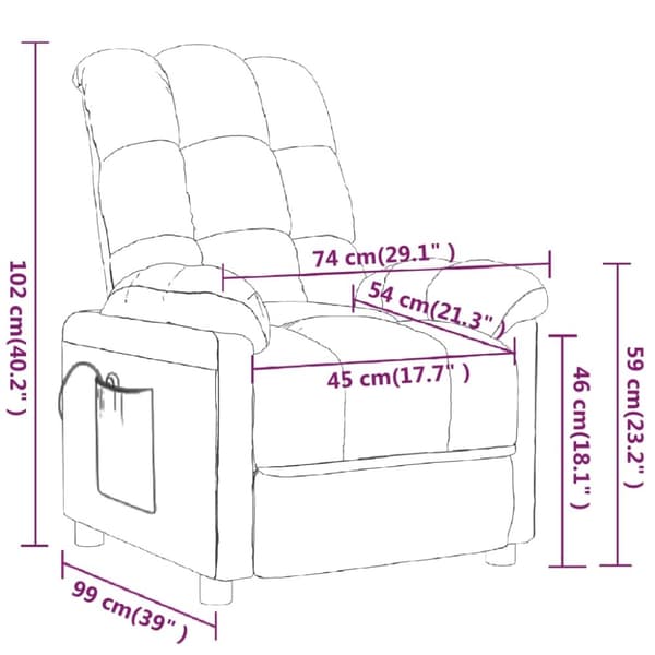 vidaXL Massagefåtölj taupe tyg