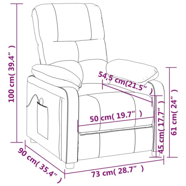 vidaXL massagestol stof sort