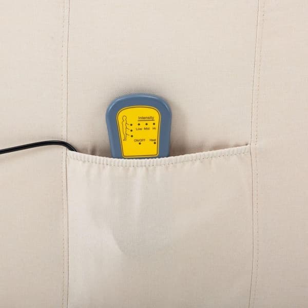 vidaXL Massagefåtölj gräddvit tyg