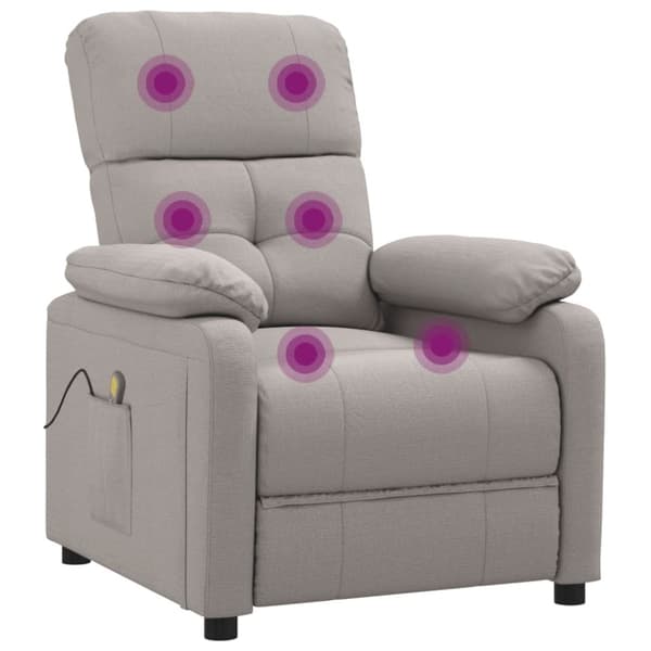 vidaXL Massagefåtölj taupe tyg
