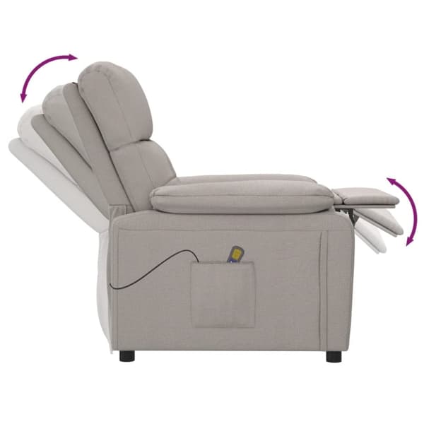 vidaXL Massagefåtölj taupe tyg