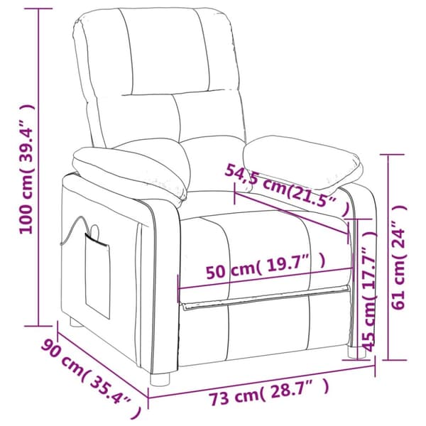 vidaXL Massagefåtölj taupe tyg