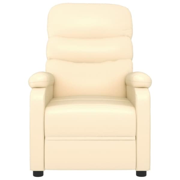 vidaXL Massagefåtölj gräddvit konstläder