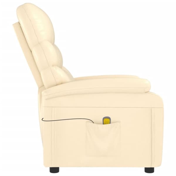 vidaXL Massagefåtölj gräddvit konstläder
