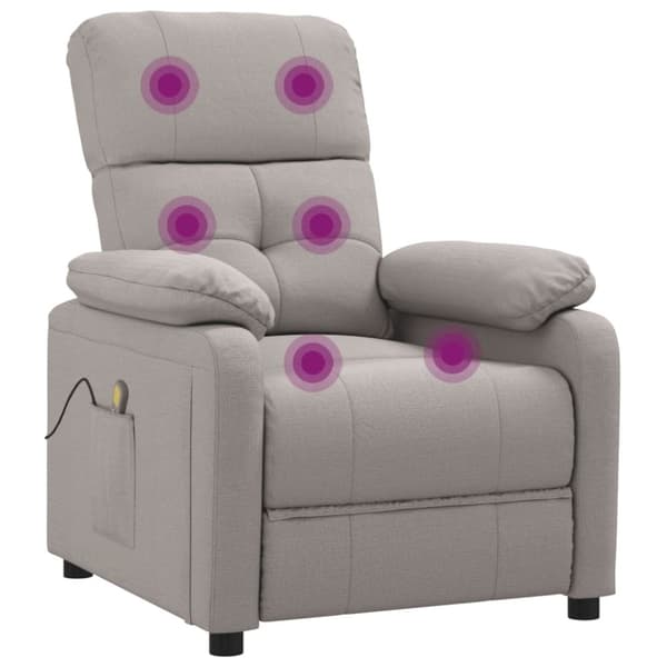 vidaXL massagestol stof gråbrun