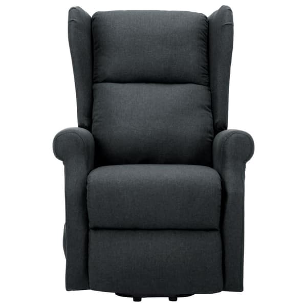 vidaXL Massagefåtölj med uppresningshjälp mörkgrå tyg