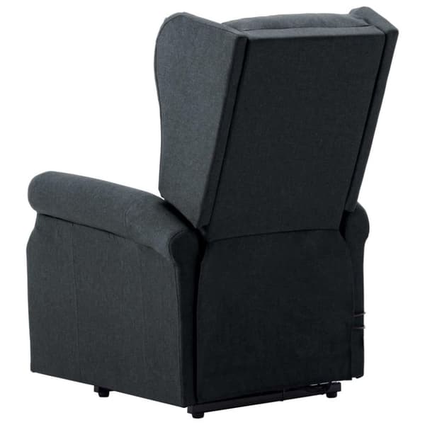 vidaXL Massagefåtölj med uppresningshjälp mörkgrå tyg