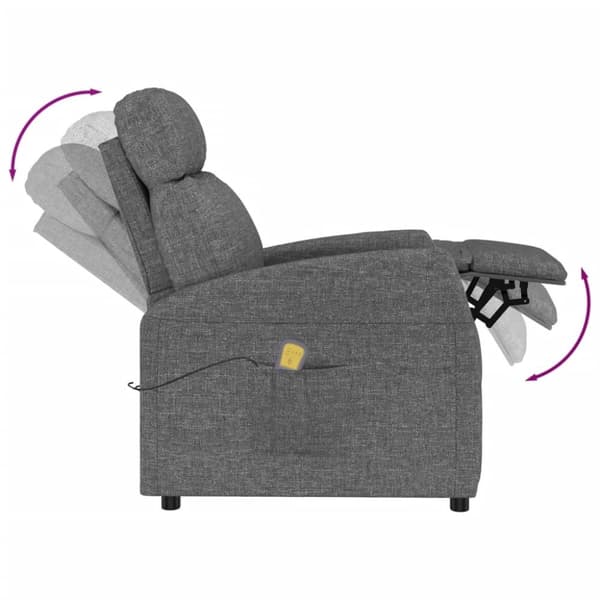 vidaXL Massagefåtölj mörkgrå tyg