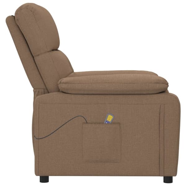 vidaXL Massagefåtölj brun tyg