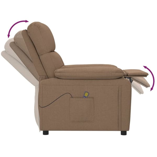 vidaXL Massagefåtölj brun tyg