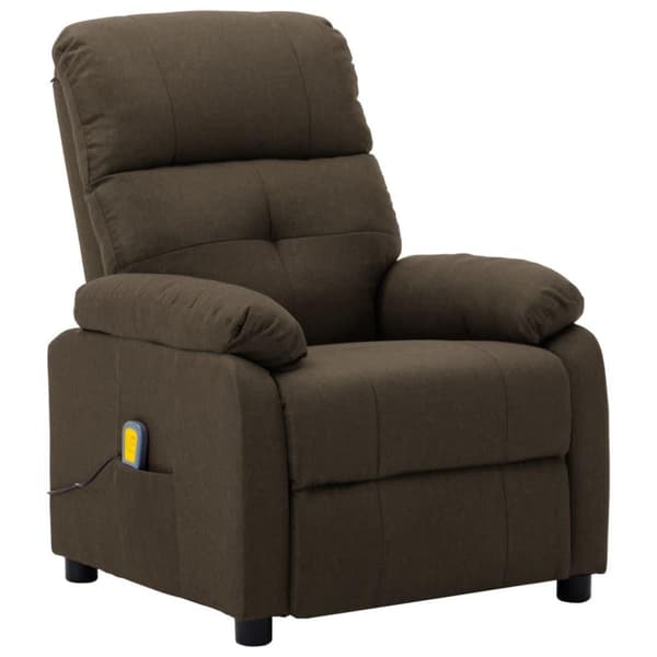 vidaXL Massagefåtölj brun tyg
