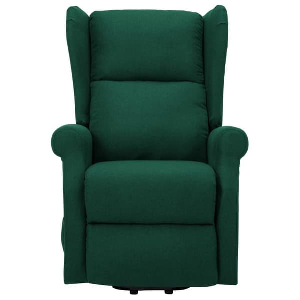 vidaXL Massagefåtölj med uppresningshjälp mörkgrön tyg