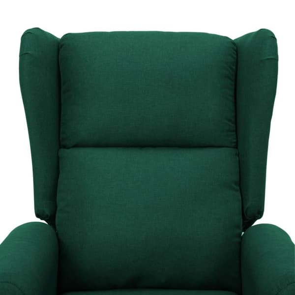 vidaXL Massagefåtölj med uppresningshjälp mörkgrön tyg