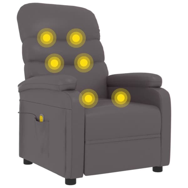 vidaXL massagestol kunstlæder grå
