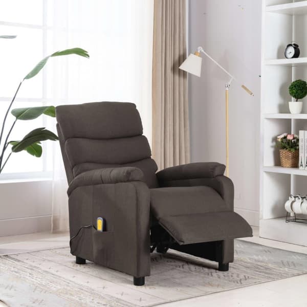 vidaXL Massagefåtölj taupe tyg