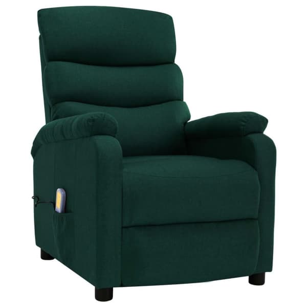 vidaXL Massagefåtölj mörkgrön tyg