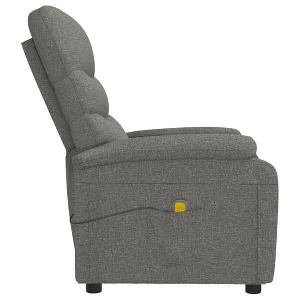 vidaXL Massagefåtölj mörkgrå tyg