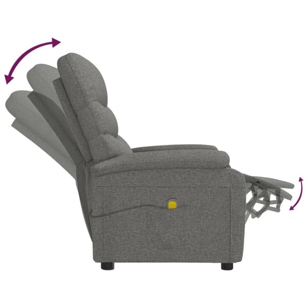 vidaXL Massagefåtölj mörkgrå tyg