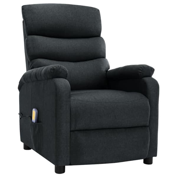 vidaXL Massagefåtölj mörkgrå tyg