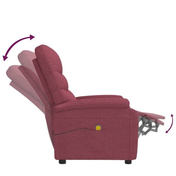 vidaXL massagestol stof vinrød