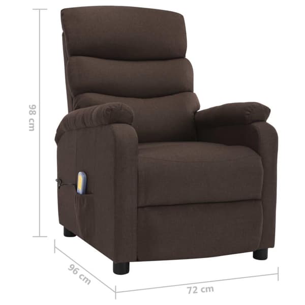 vidaXL massagestol stof brun