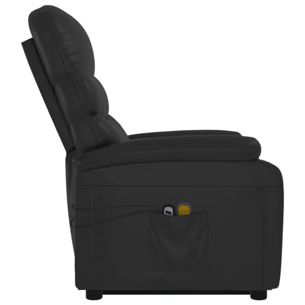vidaXL Massagefåtölj med uppresningshjälp svart konstläder