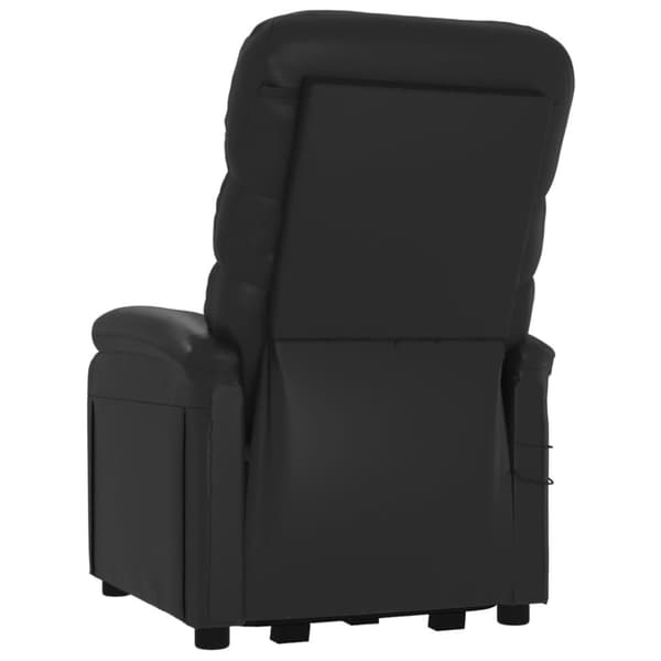 vidaXL Massagefåtölj med uppresningshjälp svart konstläder