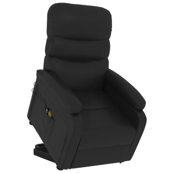 vidaXL Massagefåtölj med uppresningshjälp svart konstläder