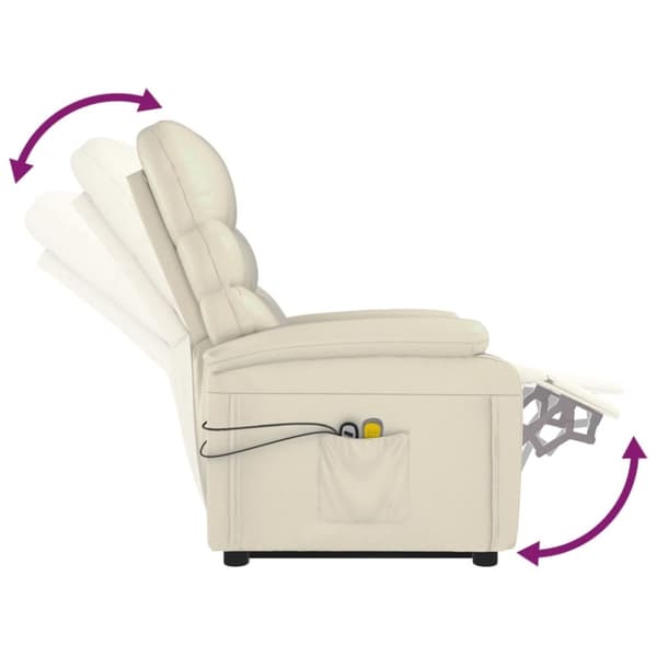 vidaXL massagestol med løftefunktion kunstlæder cremefarvet