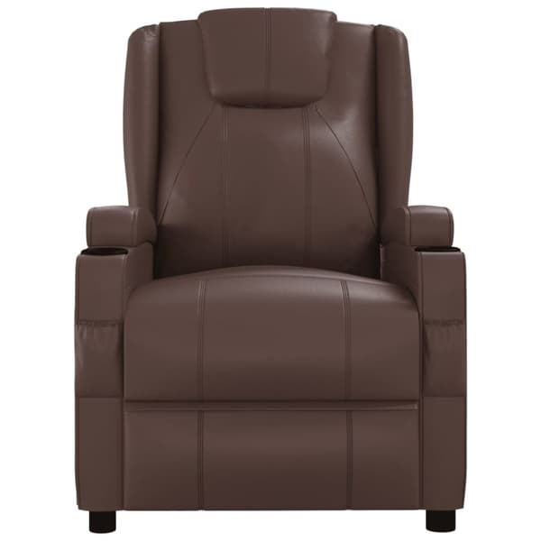 vidaXL Massagefåtölj brun konstläder
