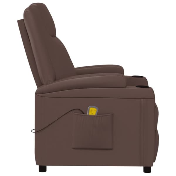 vidaXL Massagefåtölj brun konstläder