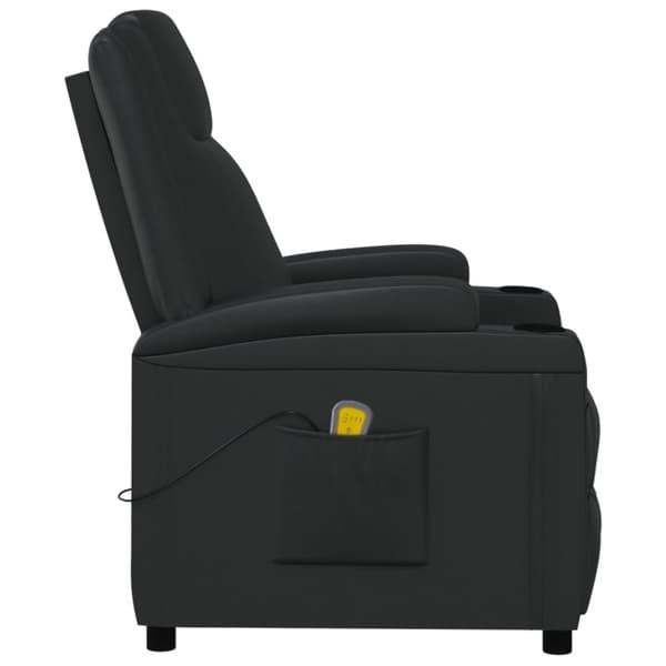 vidaXL Massagefåtölj svart konstläder