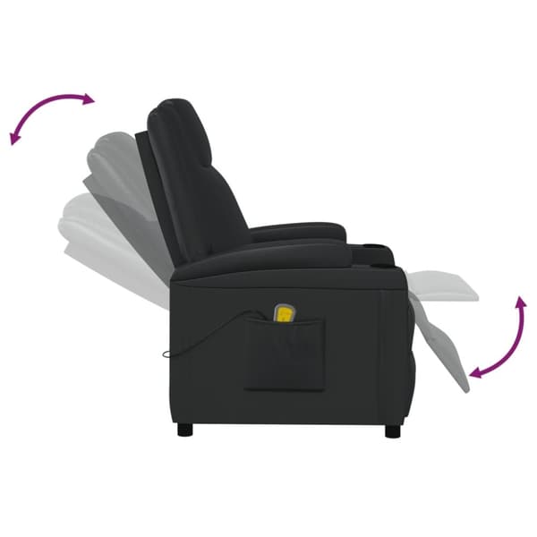vidaXL Massagefåtölj svart konstläder