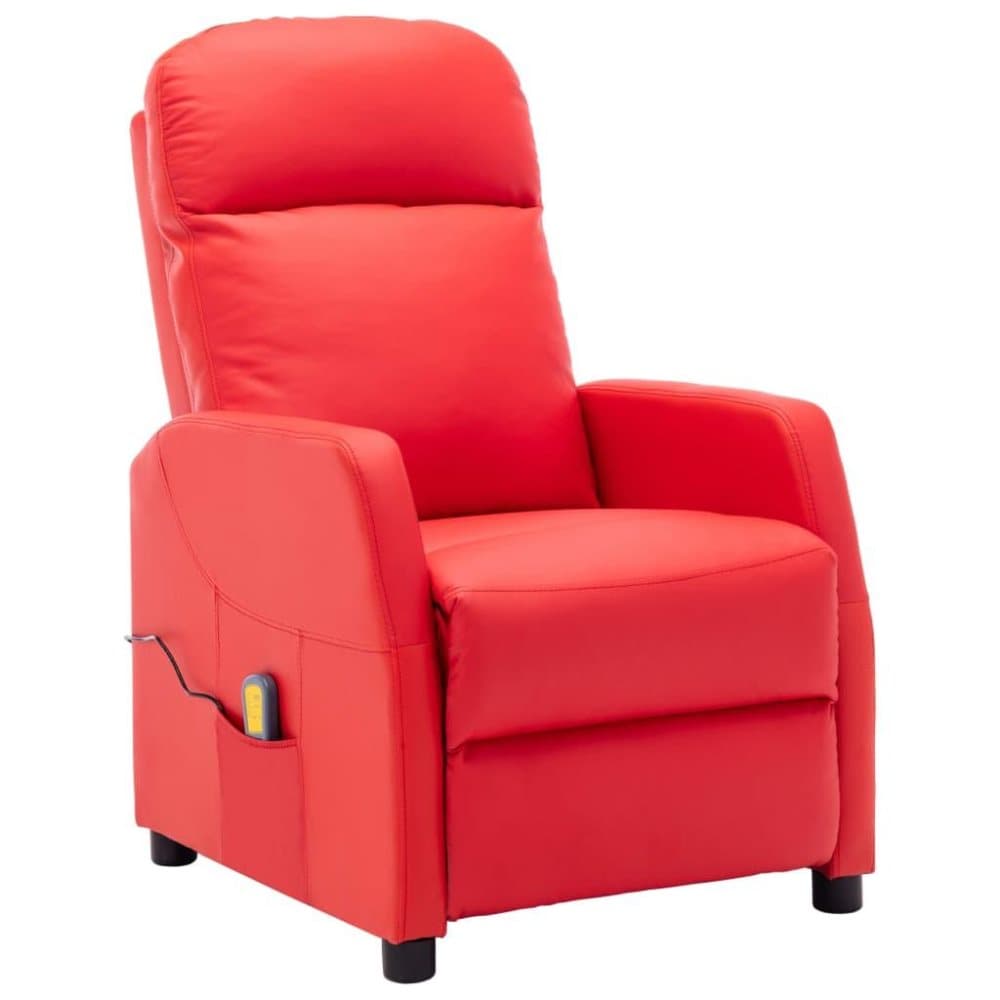 vidaXL Massagefåtölj röd konstläder